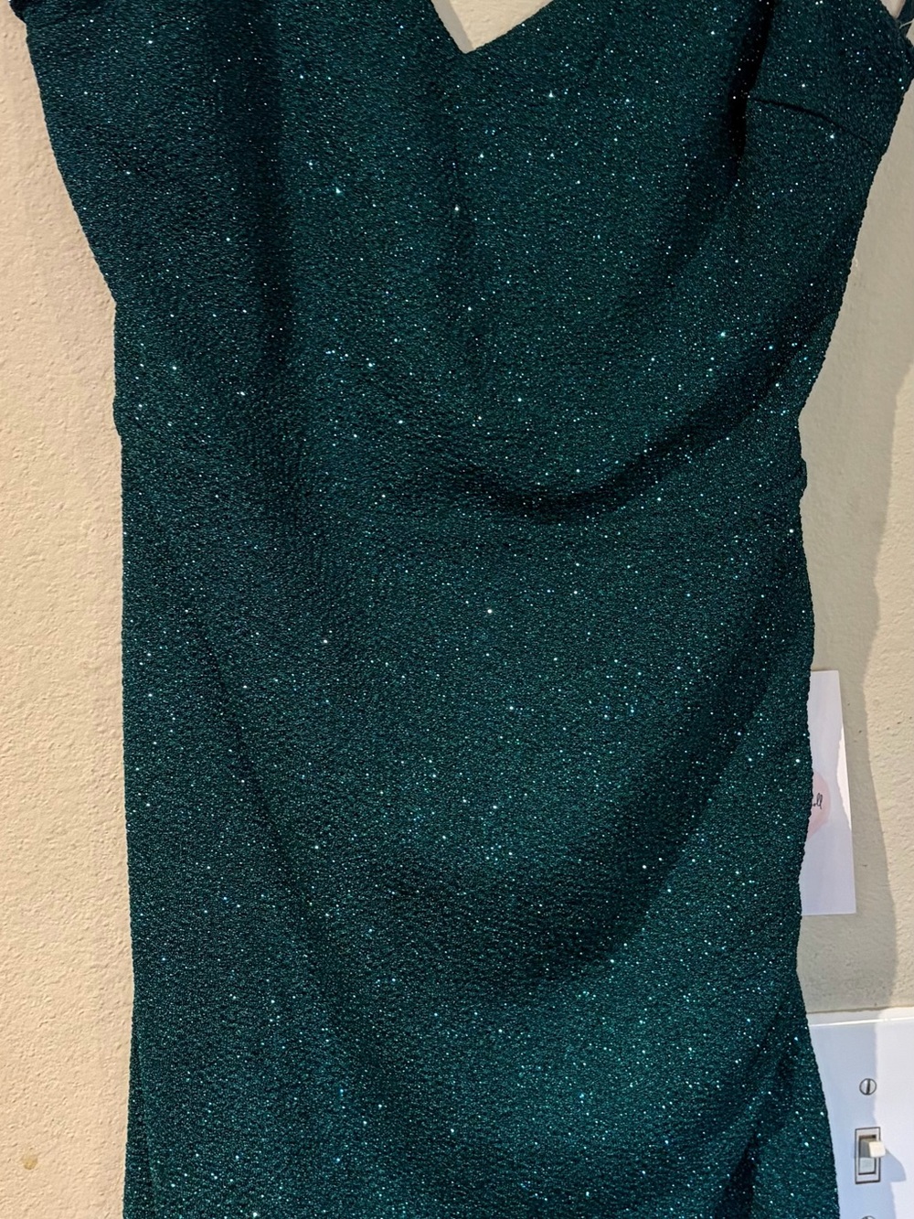 Sparkle Emerald V-Neck Women’s Dress